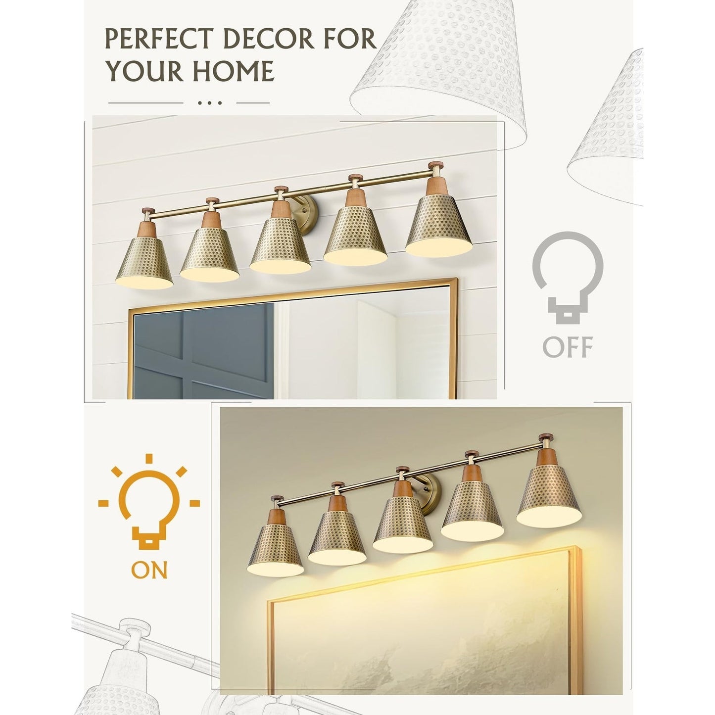 3/5/6-Light Modern Bathroom Vanity Light