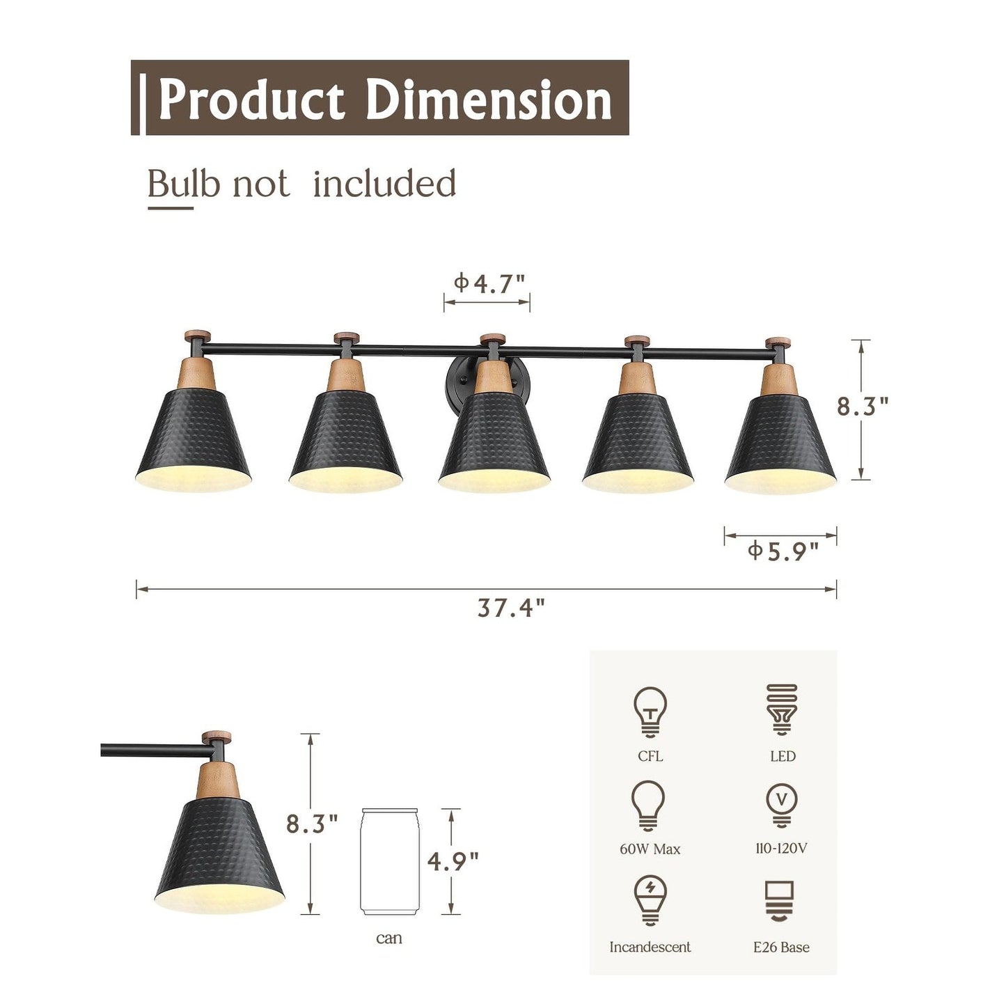 3/5/6-Light Modern Bathroom Vanity Light