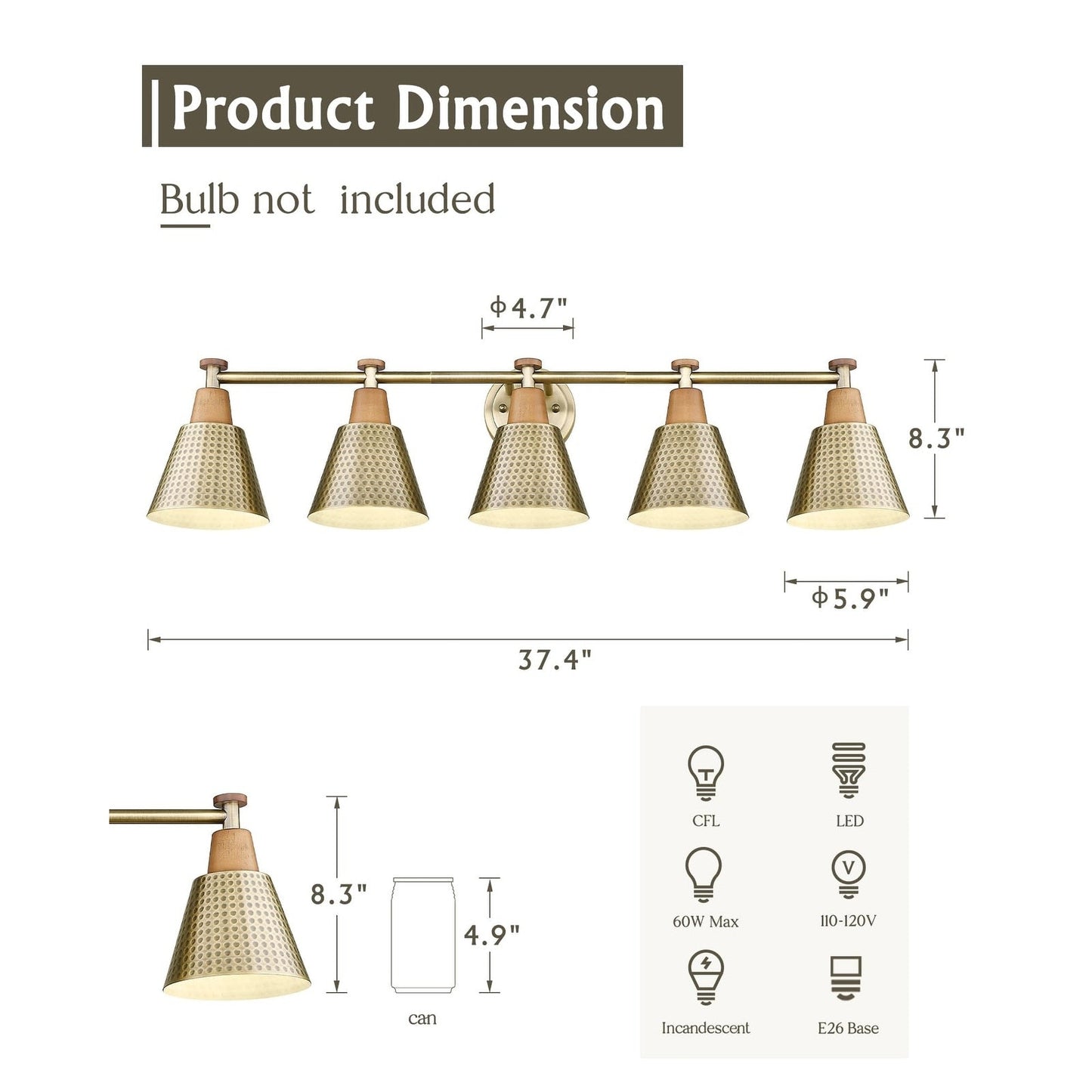 3/5/6-Light Modern Bathroom Vanity Light