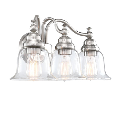 3-Light 22.85-in Traditional Vanity Light with Brushed Nickle Finish