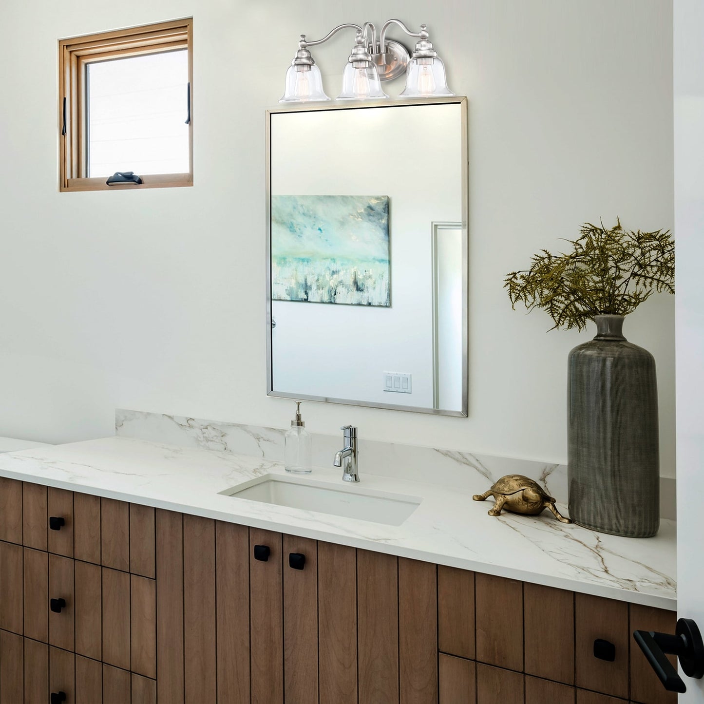 3-Light 22.85-in Traditional Vanity Light with Brushed Nickle Finish