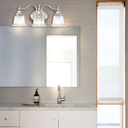 3-Light 22.85-in Traditional Vanity Light with Brushed Nickle Finish