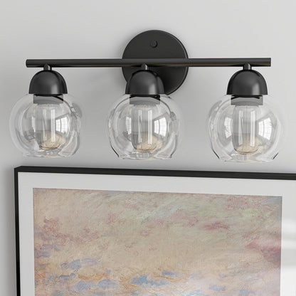 3-Light Bathroom Round Glass Light Fixtures
