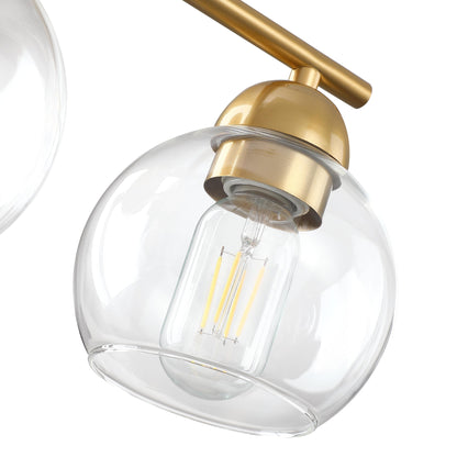 3-Light Bathroom Round Glass Light Fixtures