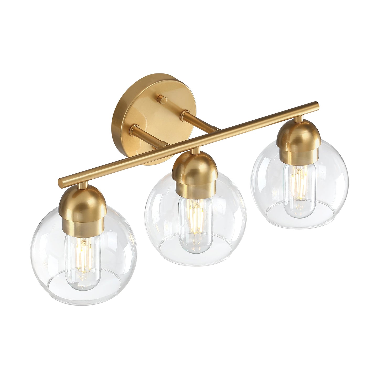 3-Light Bathroom Round Glass Light Fixtures