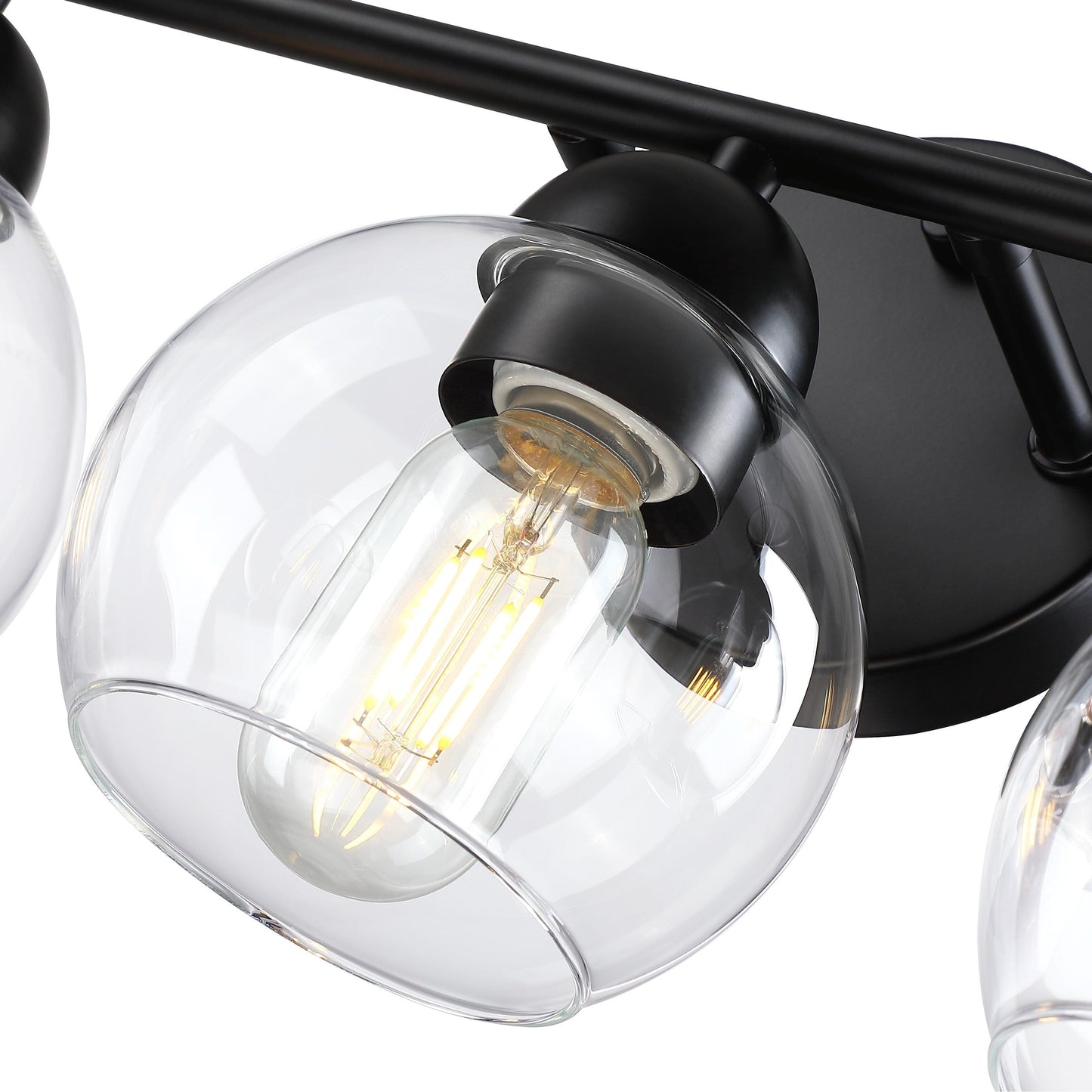 3-Light Bathroom Round Glass Light Fixtures