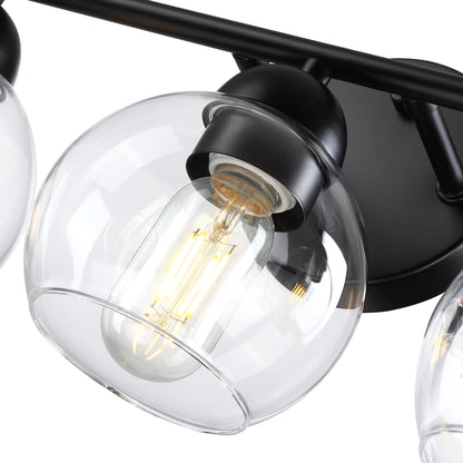 3-Light Bathroom Round Glass Light Fixtures