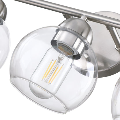 3-Light Bathroom Round Glass Light Fixtures