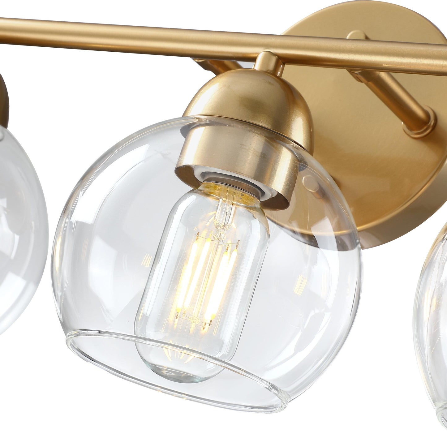 3-Light Bathroom Round Glass Light Fixtures