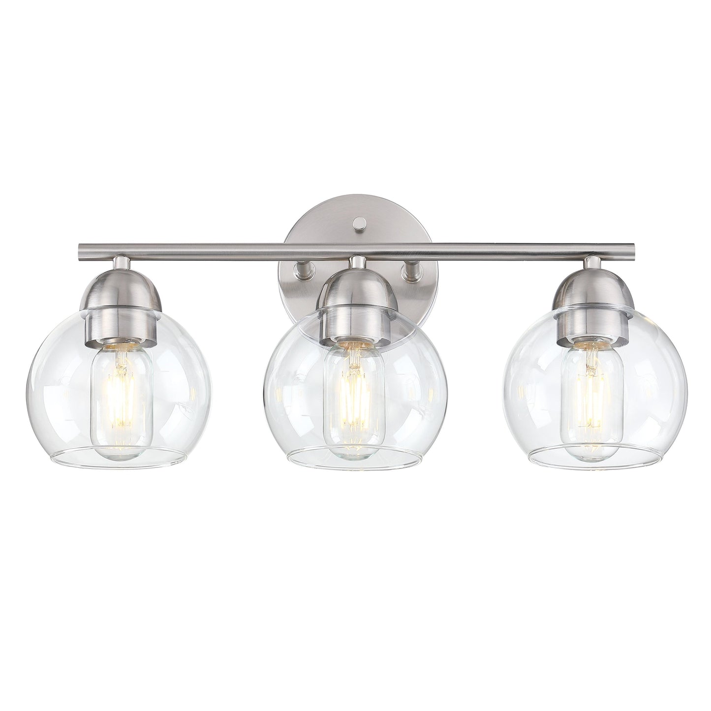 3-Light Bathroom Round Glass Light Fixtures