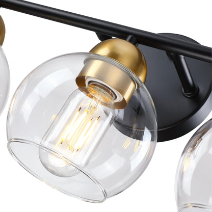 3-Light Bathroom Round Glass Light Fixtures