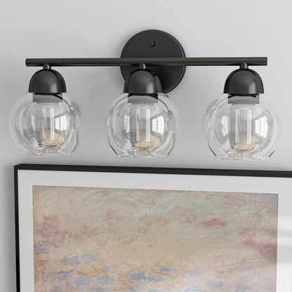 3-Light Bathroom Round Glass Light Fixtures