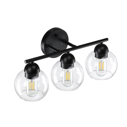 3-Light Bathroom Round Glass Light Fixtures
