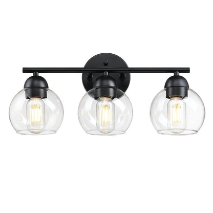 3-Light Bathroom Round Glass Light Fixtures