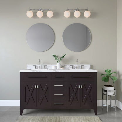 929 Lighting 3 Light Bathroom Vanity Fixture in Multiple Finishes with Opal Glass Shades