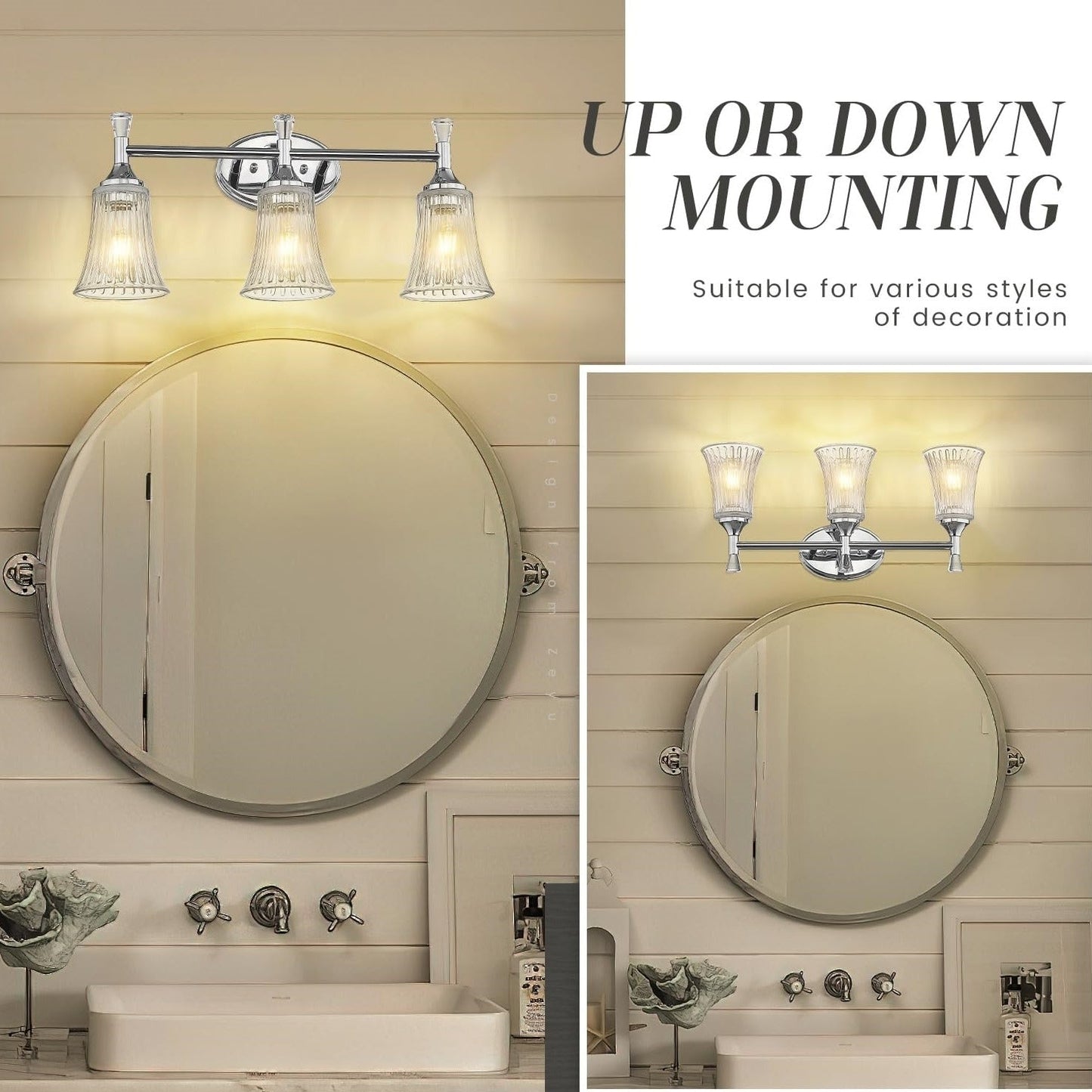 3-Light Bathroom Vanity Lighting Fixtures