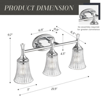 3-Light Bathroom Vanity Lighting Fixtures