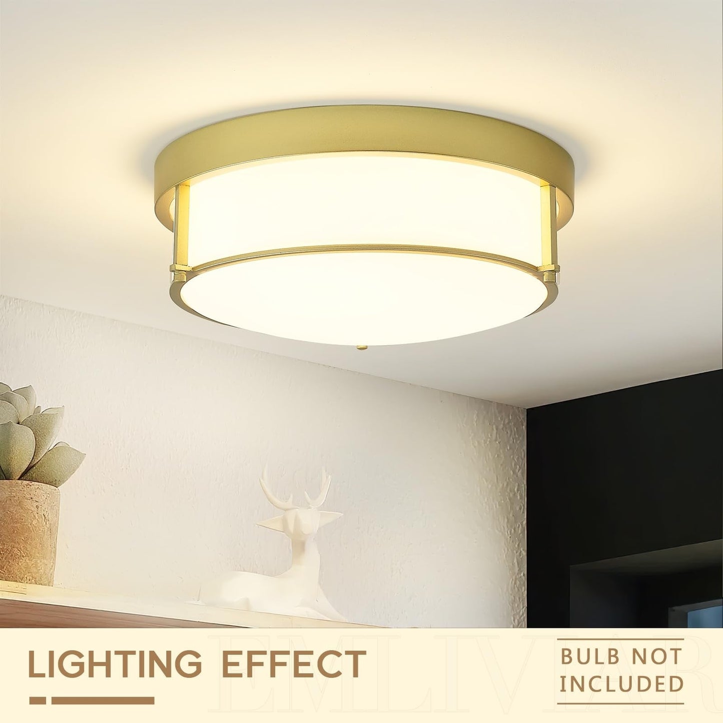 3-Light Glass Ceiling Light Flush Mount Light Fixture Seeded Glass