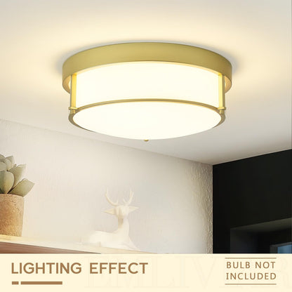 3-Light Glass Ceiling Light Flush Mount Light Fixture Seeded Glass