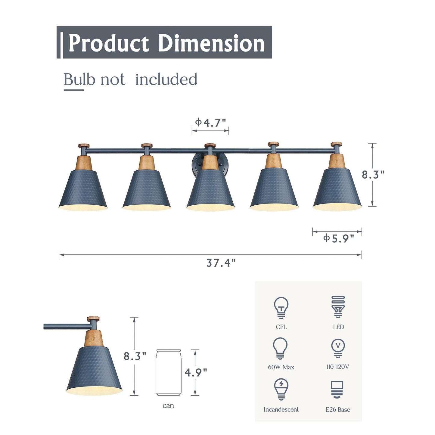 3/5/6-Light Modern Bathroom Vanity Light