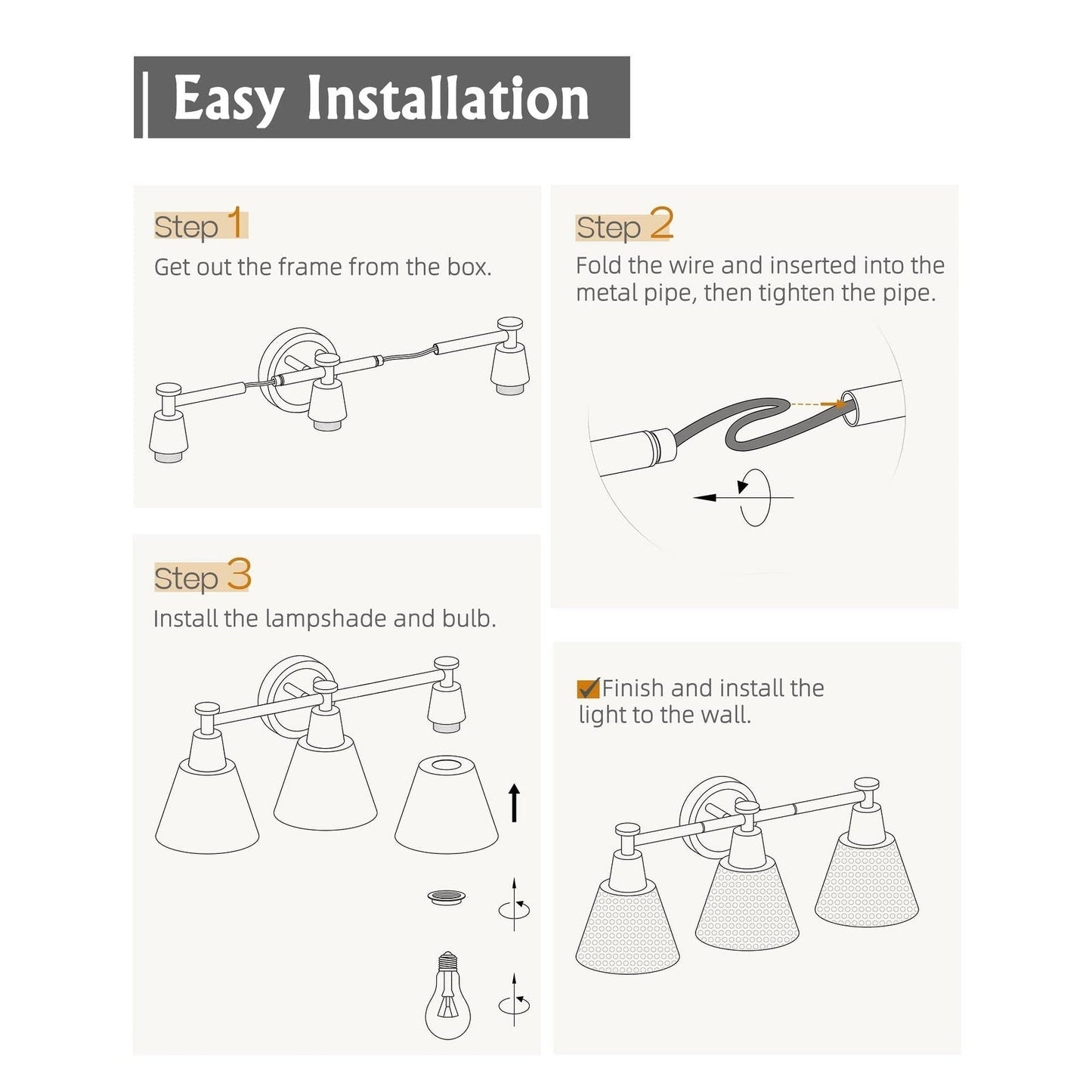 3/5/6-Light Modern Bathroom Vanity Light