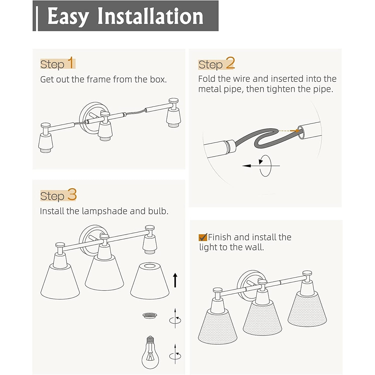 3/5/6-Light Modern Bathroom Vanity Light