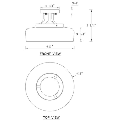 C Cattleya 3-Light Satin Nickel Semi Flush Mount Ceiling Light with Glass Shade