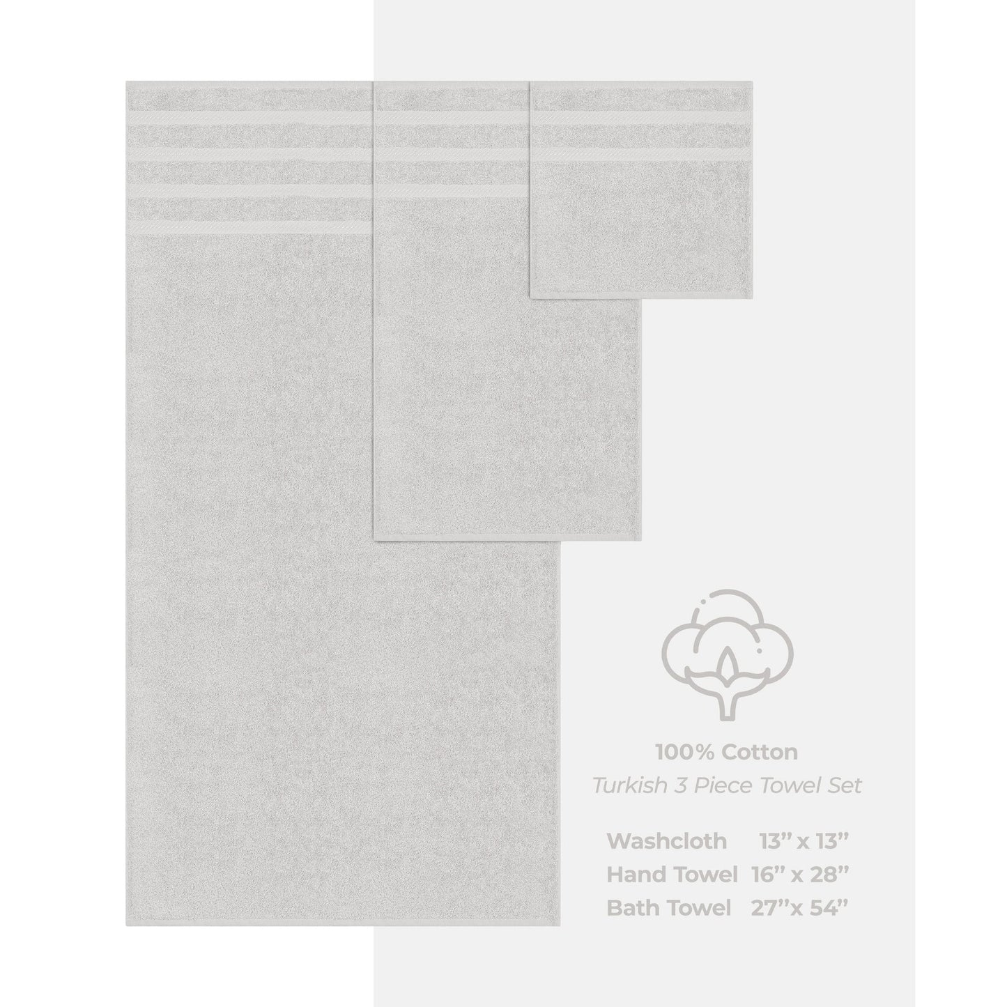 3 Piece Bathroom Towel Set 100% Cotton Luxury Turkish Bath Hand Towels Extra Large Face Towels Clearance Set