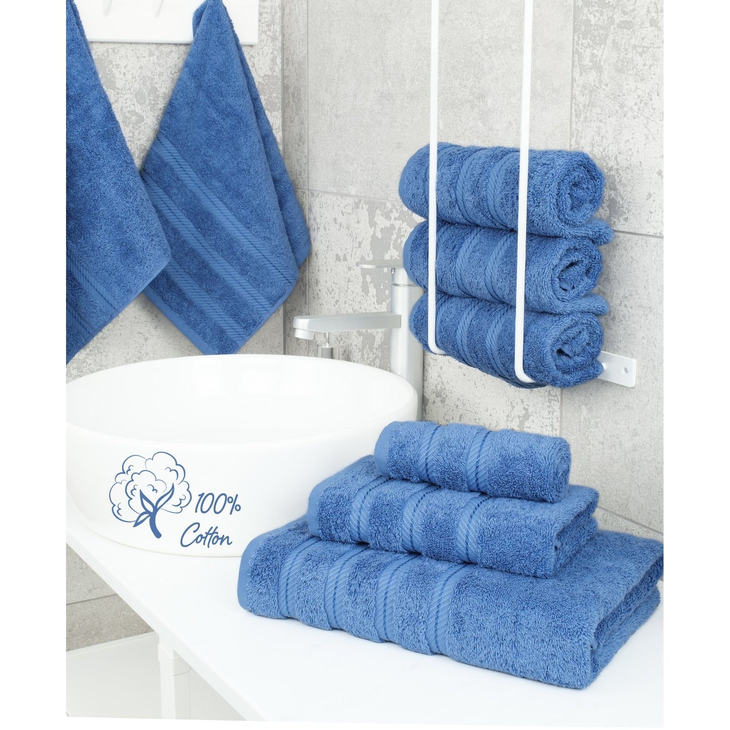 3 Piece Bathroom Towel Set 100% Cotton Luxury Turkish Bath Hand Towels Extra Large Face Towels Clearance Set