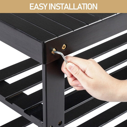 3-Tier Shoe Rack Bench Shoe Storage Organizer Holds Up to 240 lbs