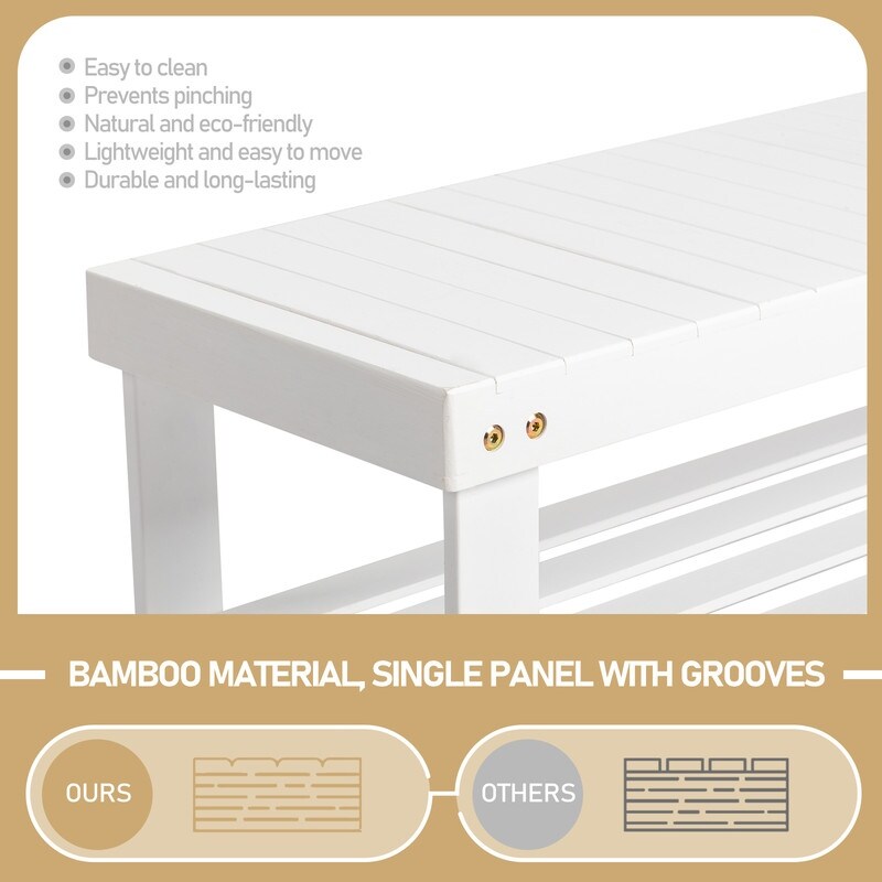 3-Tier Shoe Rack Bench Shoe Storage Organizer Holds Up to 240 lbs