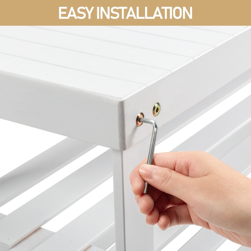 3-Tier Shoe Rack Bench Shoe Storage Organizer Holds Up to 240 lbs