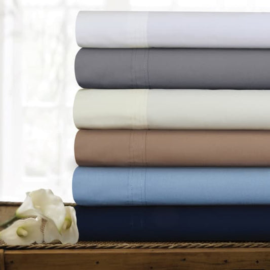 300 TC Cotton Percale Extra Deep Pocket Oversized Bed Sheet Set