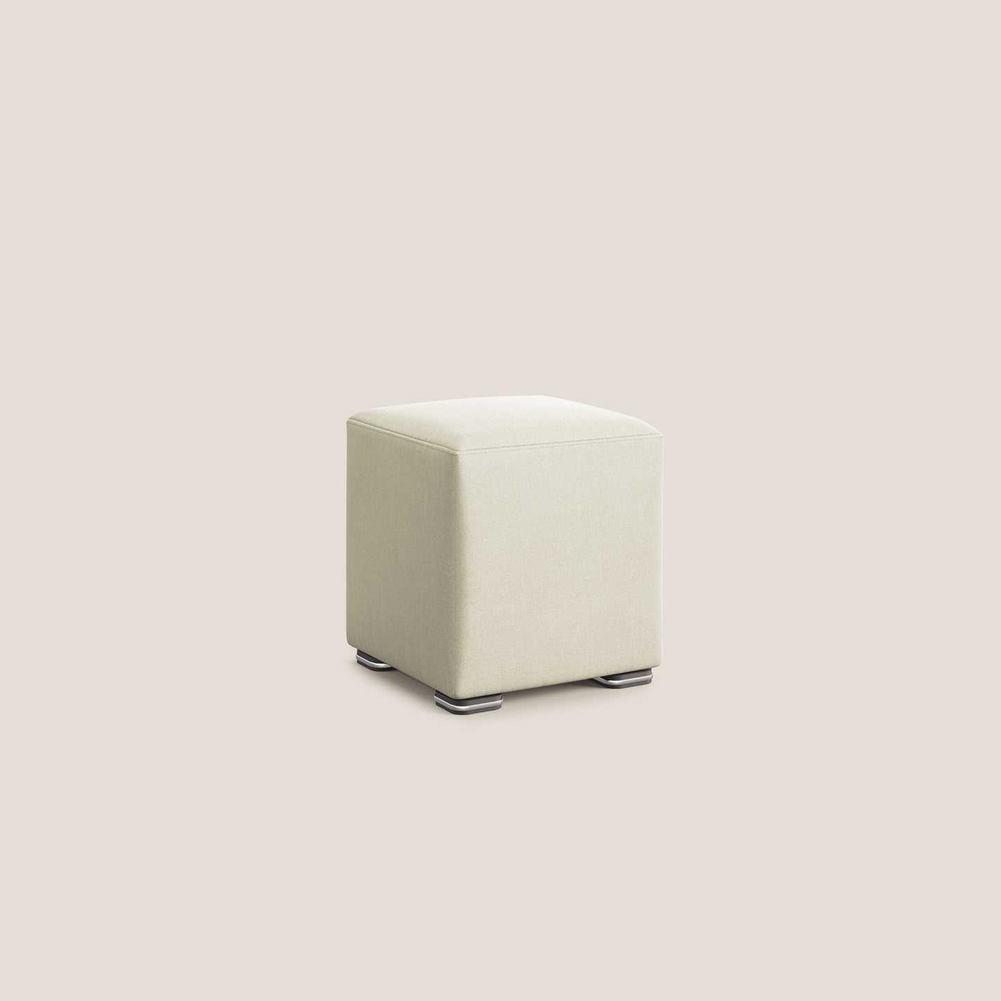 Pouf cubo in microfibra smaltabile T11 panna