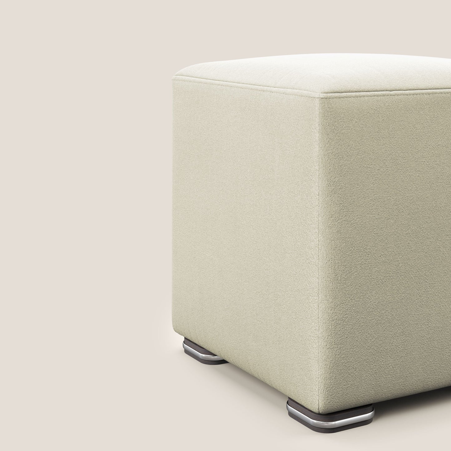 Pouf cubo in microfibra smaltabile T11 panna