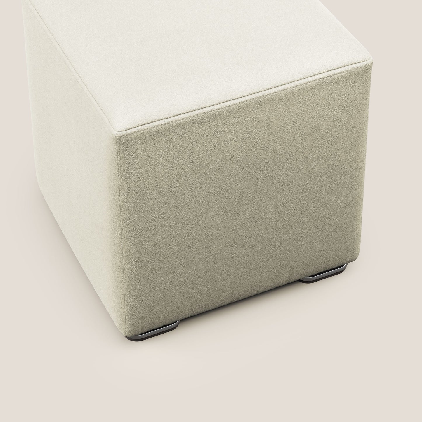Pouf cubo in microfibra smaltabile T11 panna