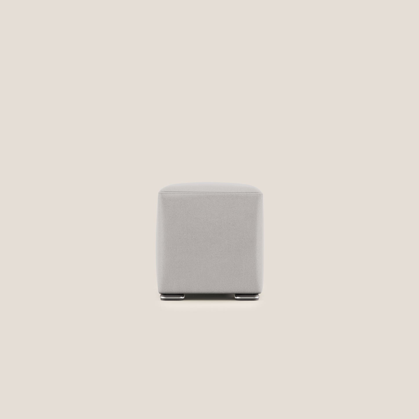 Pouf cubo in microfibra smaltabile T11 grigio chiaro