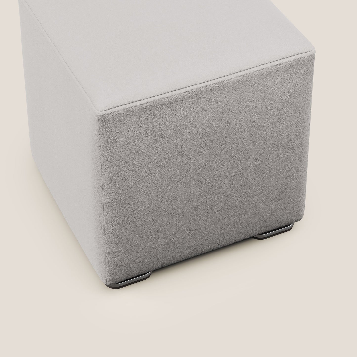 Pouf cubo in microfibra smaltabile T11 grigio chiaro