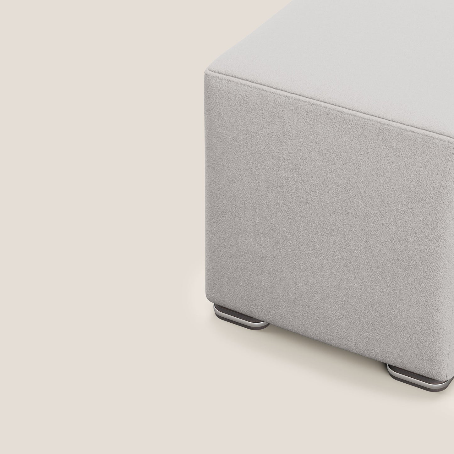 Pouf cubo in microfibra smaltabile T11 grigio chiaro