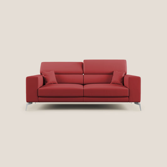 Blade Divano moderno con poggiatesta reclinabili in Ecopelle T04 rosso