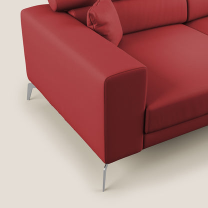 Blade Divano moderno con poggiatesta reclinabili in Ecopelle T04 rosso