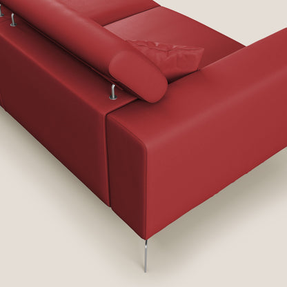 Blade Divano moderno con poggiatesta reclinabili in Ecopelle T04 rosso