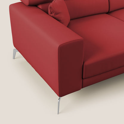 Blade Divano moderno angolare con poggiatesta reclinabili in Ecopelle T04 rosso