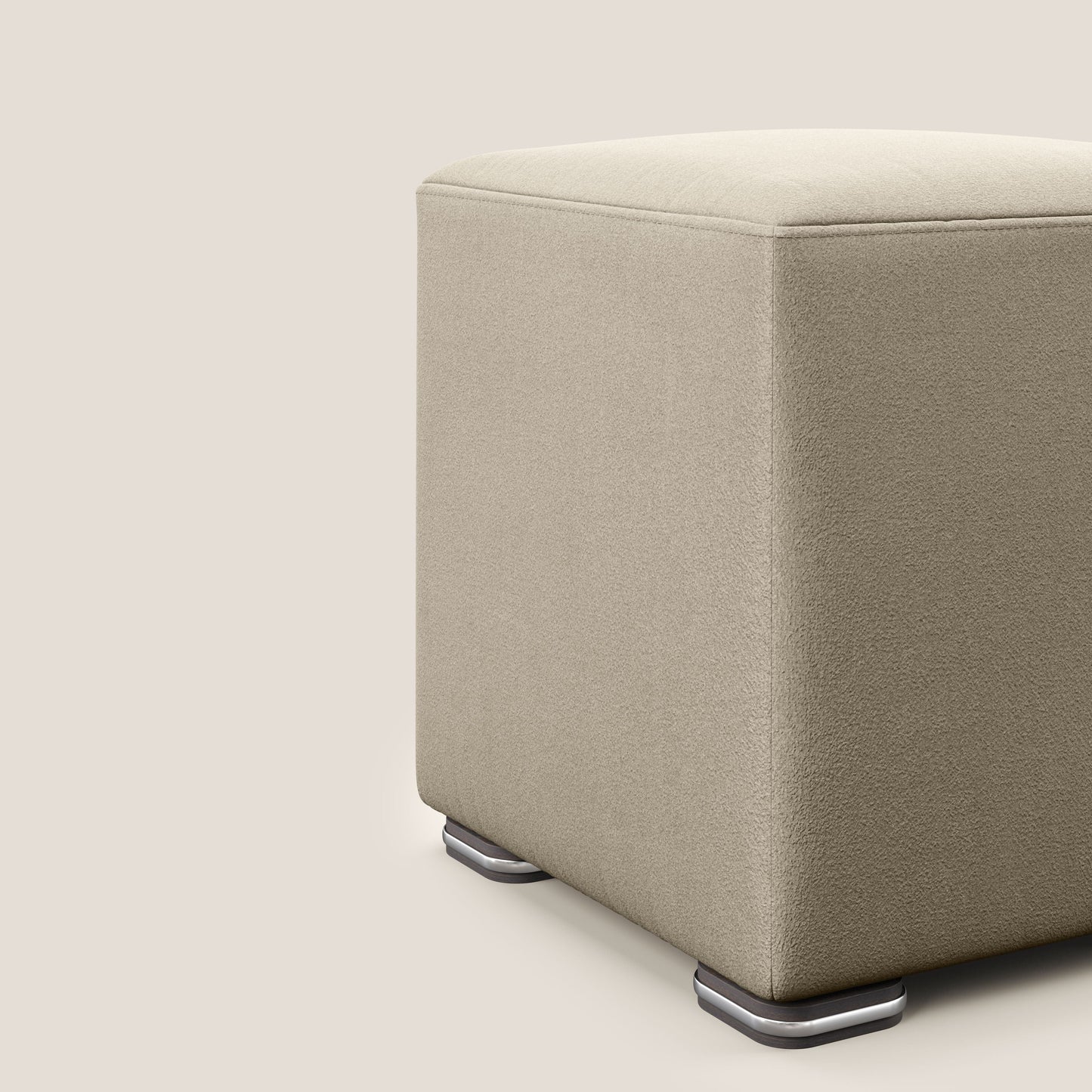 Pouf cubo in microfibra smaltabile T11 tortora