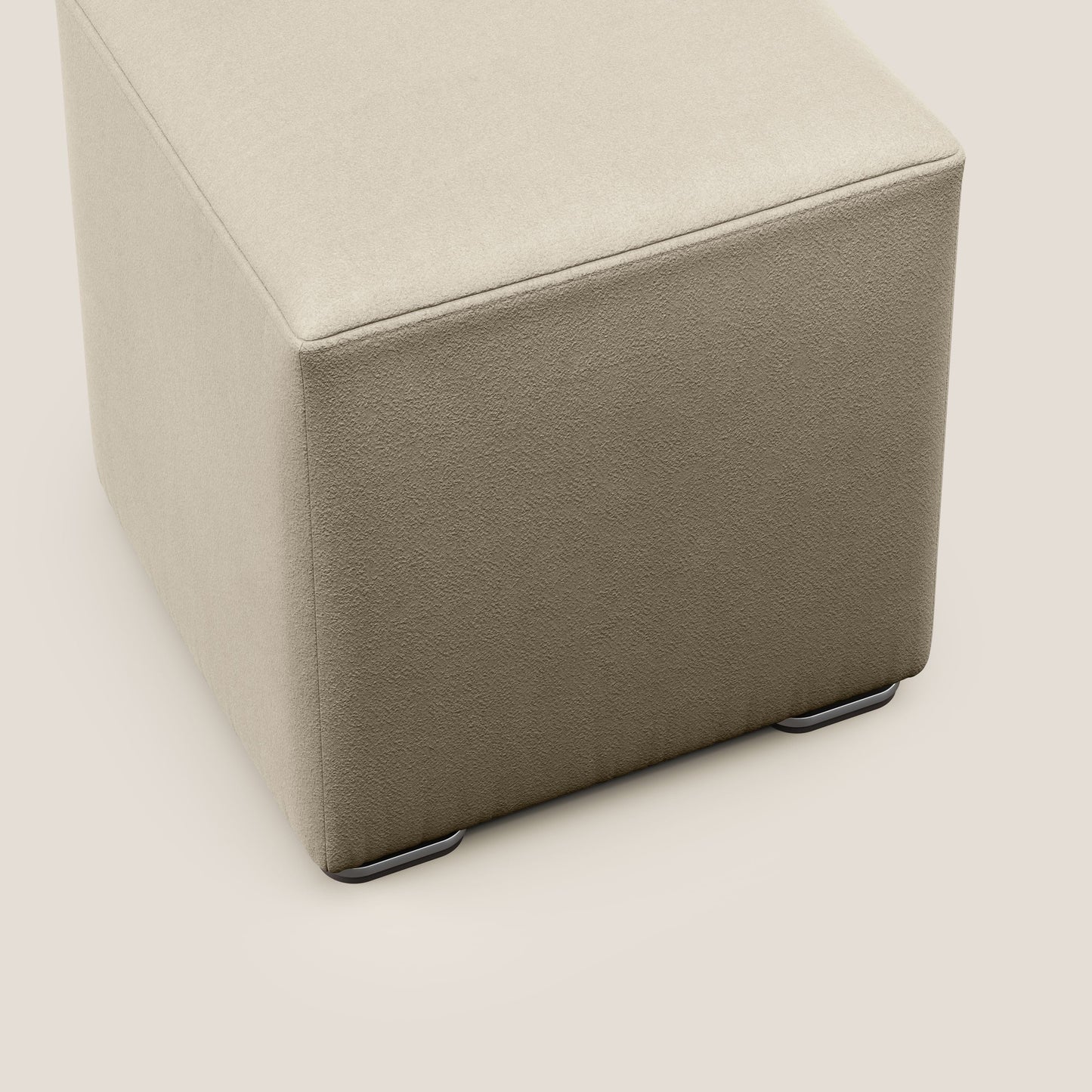 Pouf cubo in microfibra smaltabile T11 tortora