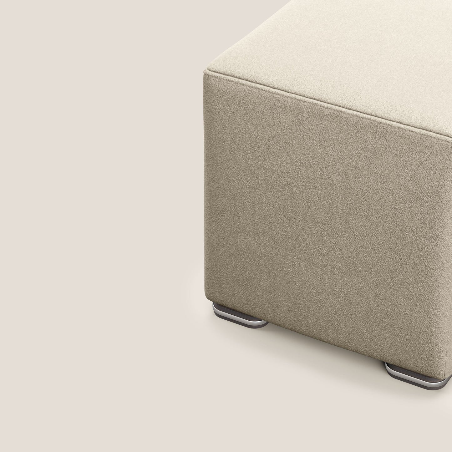 Pouf cubo in microfibra smaltabile T11 tortora