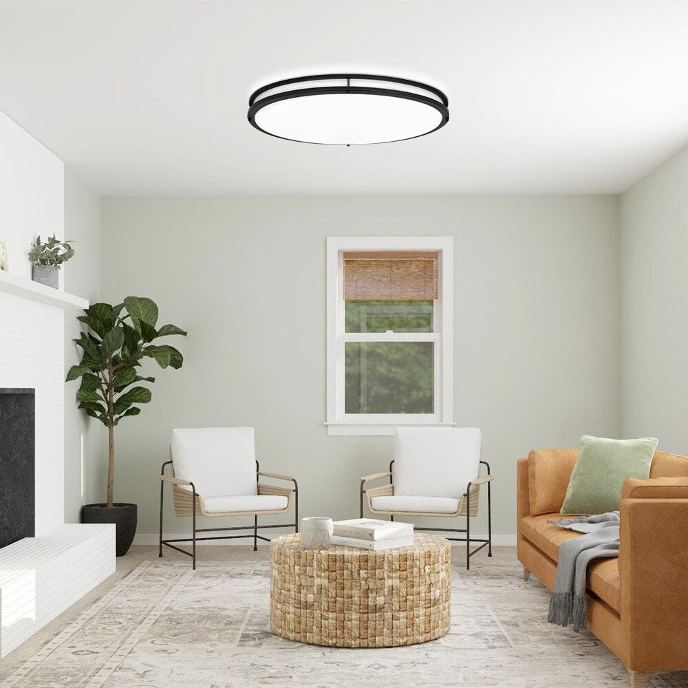 32 in. 65W Oval Flush Mount Ceiling Light with Remote