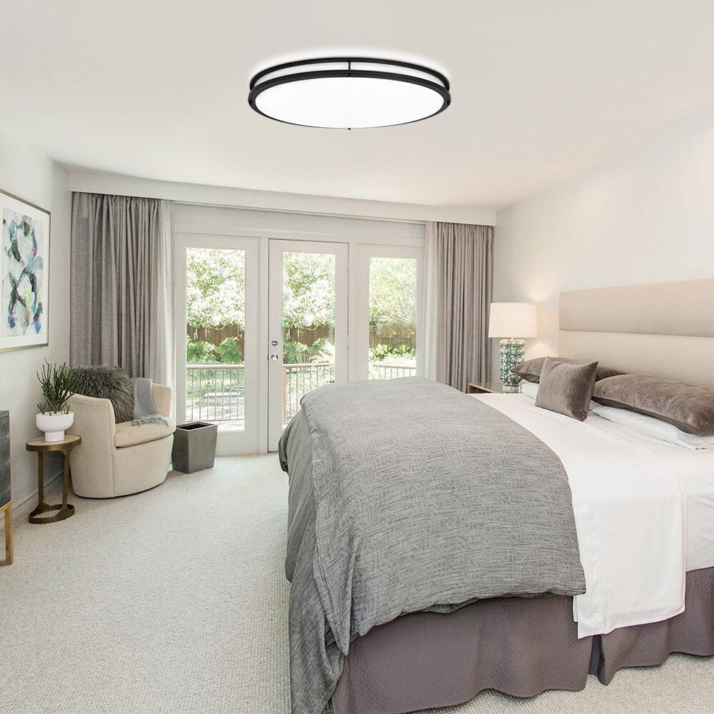 32 in. 65W Oval Flush Mount Ceiling Light with Remote