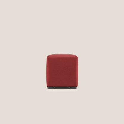 Pouf cubo in microfibra smaltabile T11 rosso