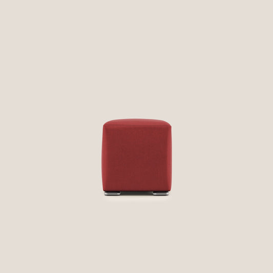Pouf cubo in microfibra smaltabile T11 rosso